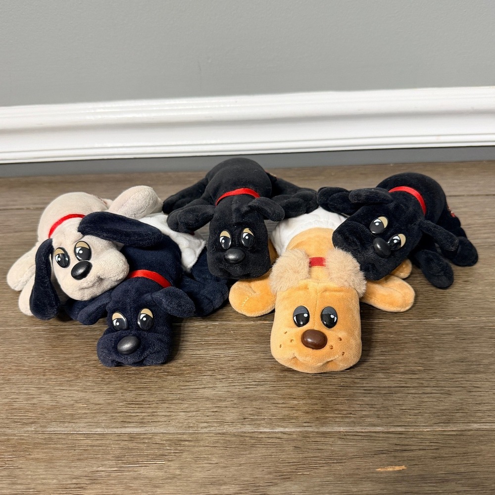 Vintage 1986 Tonka Pound Puppies Newborns Plush Lot of 5